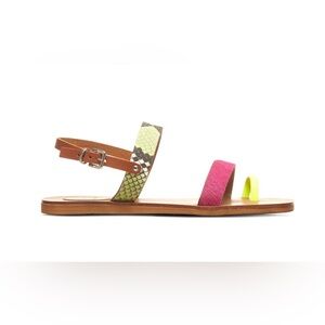 V & M neon pink and lime green straps 8.5